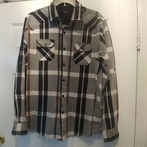 Carbon Classic Fit Roll Sleeve Button‎ Front Shirt - Picture 1 of 6